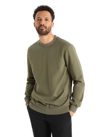 Pánské Mikiny S Kapucí Icebreaker Merino Central II Long Sleeve Sweatshirt Olivy Zelené | CZ 1671OKIR